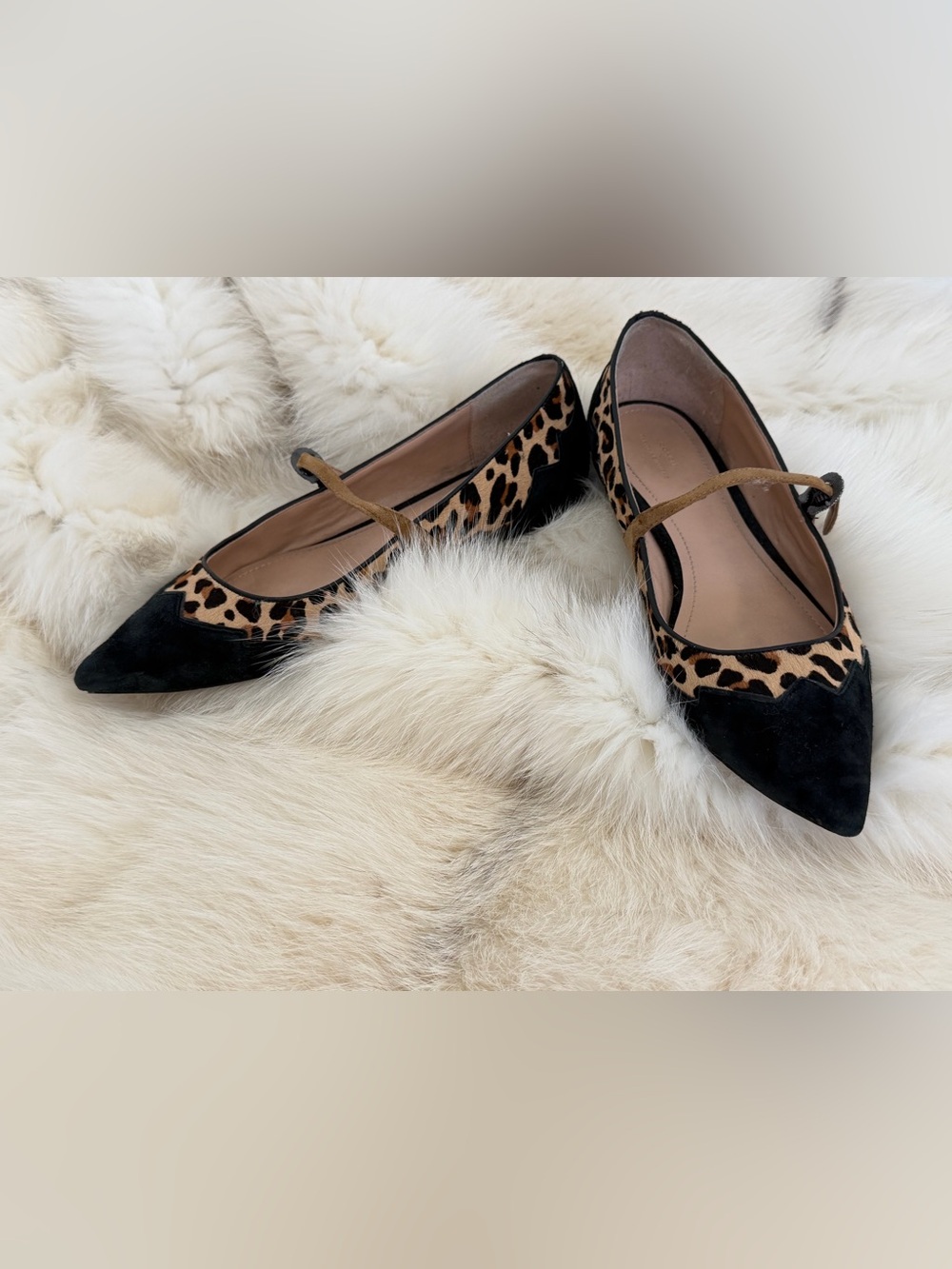 Coach x Tabitha Simmons Harriette Mary Jane Flats Leopard Print Size 10 - EUC